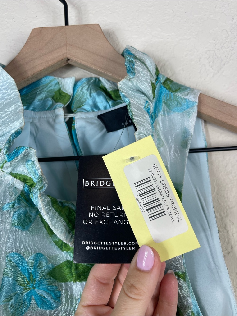 Abbey Glass Betty Jacquard Tropical Organza Mini Ruffle Dress Size XS NWT - Picture 11 of 13